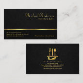 Beruflicher Black Layers Gold Line Butler Service Visitenkarte (Vorne/Hinten)