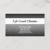 Beruflicher Black Ombre Glitzer Custom Foto QR Visitenkarte (Rückseite)