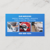 Beruflicher Blauautowaschdruck Waschen Visitenkarte (Rückseite)