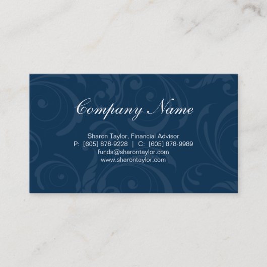 Beruflicher blauer Geschäfts-Karten-Wirbel Visitenkarte (Vorderseite)