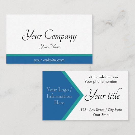 Beruflicher Blauer Mindestwert Visitenkarte (Vorne/Hinten)