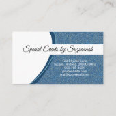 Beruflicher Blue Glitzer Benutzerdefinierter Foto Visitenkarte (Rückseite)