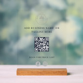Beruflicher Blue QR-Code mit Business-Logo Acrylschild (Neutral)