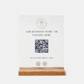 Beruflicher Blue QR-Code mit Business-Logo Acrylschild (Vorderseite)