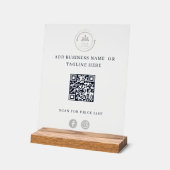 Beruflicher Blue QR-Code mit Business-Logo Acrylschild (Winkel)