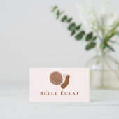 Beruflicher Boho Lineart Beige QR-Code Visitenkarte (Stehend Vorderseite)