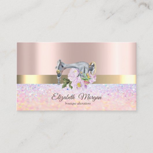 Beruflicher Bokeh-Goldstreifen, Nähmaschine Visitenkarte (Vorderseite)