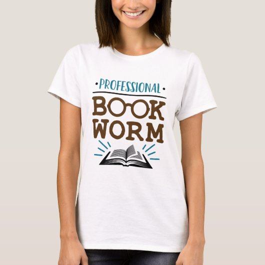 Beruflicher Bookworm Avialer Buchleser T-Shirt (Vorderseite)