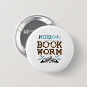 Beruflicher Bookworm Button (Vorne & Hinten)