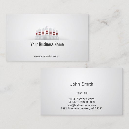 Beruflicher Bowling  Visitenkarte (Vorne/Hinten)