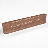 Beruflicher brauner Ledername Titel Eine Zeile Namensplakette
