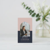 Beruflicher Buchhalter Arch Foto Rosa Visitenkarte (Stehend Vorderseite)