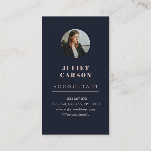 Beruflicher Buchhalter Arch Foto Rosa Visitenkarte (Rückseite)