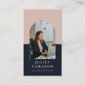 Beruflicher Buchhalter Arch Foto Rosa Visitenkarte (Vorderseite)