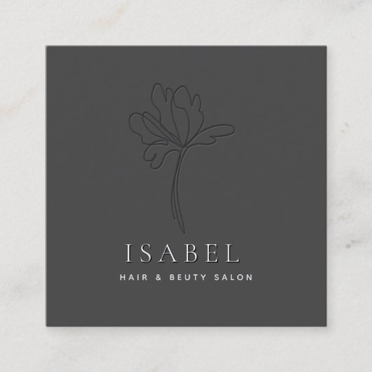 Beruflicher Buchstabe abstrakt floral Qr Quadratische Visitenkarte (Vorderseite)