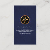 Beruflicher Butler der Blue Grunge Gold Line Visitenkarte (Rückseite)