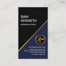 Beruflicher Butler der Blue Grunge Gold Line