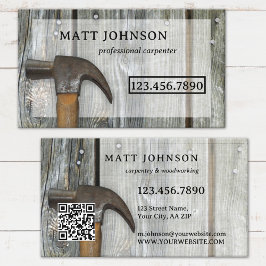 Beruflicher Carpenter Construction QR Code Visitenkarte