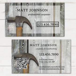 Beruflicher Carpenter Construction QR Code Visitenkarte