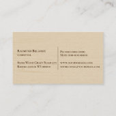 Beruflicher Carpenter Holzkörner Visitenkarte (Rückseite)