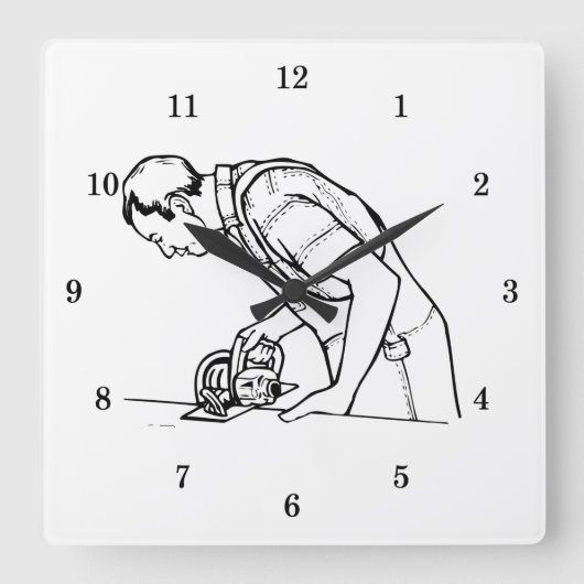 Beruflicher Carpenter Quadratische Wanduhr (Vorderseite)