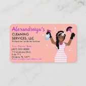 Beruflicher Cartoon Reinigung/Janitorial Visitenkarte (Vorderseite)