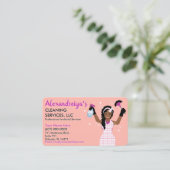 Beruflicher Cartoon Reinigung/Janitorial Visitenkarte (Stehend Vorderseite)