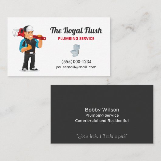 Beruflicher Cartoon Visitenkarte (Vorne/Hinten)