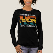 Beruflicher Cat Herder Retro Vintager T - Shirt (Vorderseite)