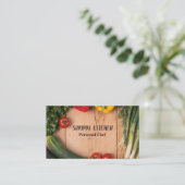 Beruflicher Catering Koch Küche Gemüse Visitenkarte (Stehend Vorderseite)