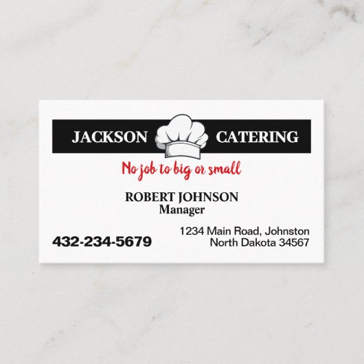 Beruflicher Catering Visitenkarte (Vorderseite)
