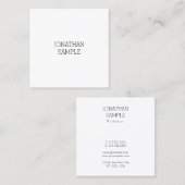 Beruflicher Charme Einfaches Platz Modernes Schlic Quadratische Visitenkarte (Vorne/Hinten)