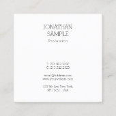 Beruflicher Charme Einfaches Platz Modernes Schlic Quadratische Visitenkarte (Rückseite)