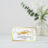 Beruflicher Chauffeur aus weißem Marmor Visitenkarte (Stehend Vorderseite)