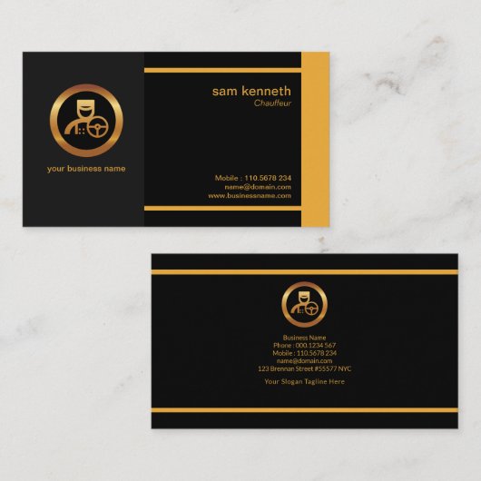 Beruflicher Chauffeur Visitenkarte (Vorne/Hinten)