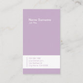 Beruflicher Chic-Lavendel-vertikale Visitenkarte (Rückseite)