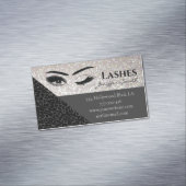 Beruflicher, chic leopard glittery Lashes Magnetische Visitenkarte (Beispiel)