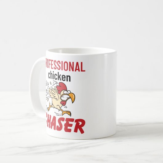 Beruflicher Chicken Chaser Hühner Bauer Kaffeetasse (Vorderseite Links)