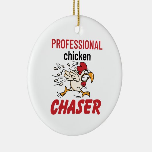 Beruflicher Chicken Chaser Hühner Bauer Keramik Ornament (Rechts)