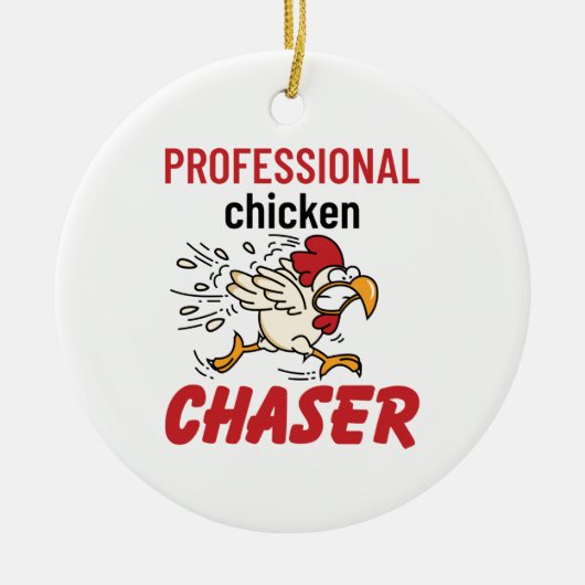 Beruflicher Chicken Chaser Hühner Bauer Keramik Ornament (Vorne)