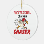 Beruflicher Chicken Chaser Hühner Bauer Keramik Ornament (Links)