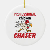 Beruflicher Chicken Chaser Hühner Bauer Keramik Ornament (Hinten)