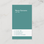 Beruflicher Chictypo-aquamarine vertikale Visitenkarte (Rückseite)