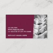 Beruflicher Chiropraktiker Visitenkarte (Rückseite)