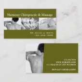 Beruflicher Chiropraktiker Visitenkarte (Vorne/Hinten)