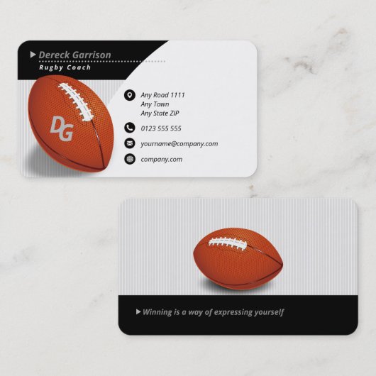 Beruflicher Coach | Rugby Master Sport Visitenkarte (Vorne/Hinten)