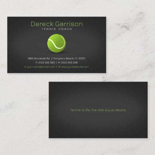 Beruflicher Coach | Tennismeister Sport Visitenkarte (Vorne/Hinten)