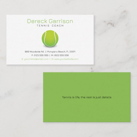 Beruflicher Coach | Tennismeister Sport Visitenkarte (Vorne/Hinten)