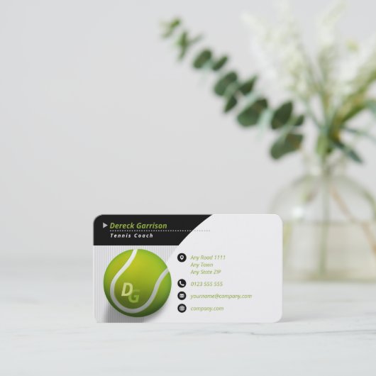 Beruflicher Coach | Tennismeister Sport Visitenkarte (Stehend Vorderseite)