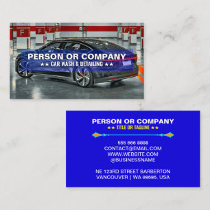 Beruflicher Cooler Black Blue Car Wash & Detection Visitenkarte